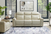 Scott Living Prescott 88.5" Genuine Leather Power Reclining Sofa with Power Headrests - Platinum Grey | Sofa à inclinaison électrique Prescott de Scott Living de 88,5 po en cuir véritable avec appuie-têtes électriques - gris platine
