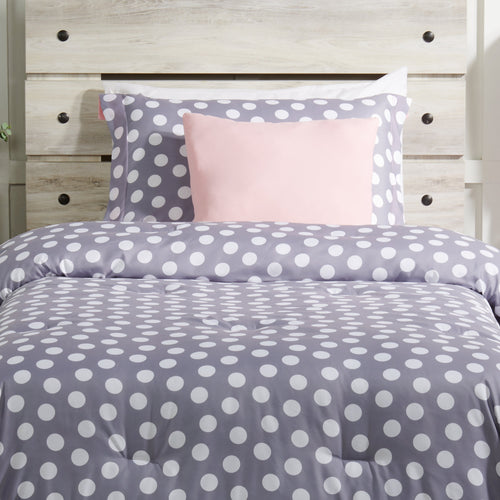 Portia 4-Piece Full Comforter Set - Grey 