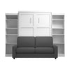 Bestar Pur Queen 10-Shelf Murphy Bed with Sofa - White|Grand lit escamotable Pur de Bestar avec 10 tablettes et sofa - blanc