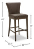 Quinn Barstool with Vegan Leather Fabric, 30"H - Brown | Tabouret 30 po bar Quinn en tissu de cuir végétalien - brun