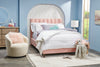 Kort & Co. Rain Upholstered Platform Bed in Pink Fabric, Tufted - Full Size | Lit plateforme rembourré Rain de Kort & Co. en tissu rose capitonné - format lit double