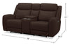 Reign 78" Top-Grain Genuine Leather Power Reclining Loveseat with Console - Silverado Chocolate Brown | Causeuse à inclinaison électrique Reign de 78 po en cuir véritable de qualité supérieure avec console - brun chocolat Silverado