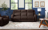 Reign 87" Top-Grain Genuine Leather Power Reclining Sofa with USB Ports - Silverado Chocolate Brown | Sofa à inclinaison électrique Reign de 87 po en cuir véritable de qualité supérieure avec ports USB - brun chocolat Silverado