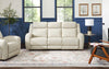 Reign 87" Top-Grain Genuine Leather Power Reclining Sofa with USB Ports - Deltona Moonshine Taupe | Sofa à inclinaison électrique Reign de 87 po en cuir véritable de qualité supérieure avec ports USB - taupe clair de lune Deltona
