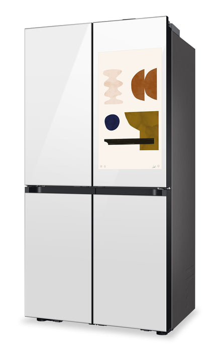 Samsung 36\" 22.5 Cu. Ft. Bespoke Counter-Depth 4-Door Flex™ with AI Family Hub+™ Refrigerator - White Glass - RF23DB990012AC