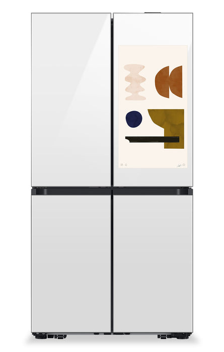 Samsung 36\" 22.5 Cu. Ft. Bespoke Counter-Depth 4-Door Flex™ with AI Family Hub+™ Refrigerator - White Glass - RF23DB990012AC