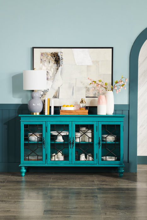 Rigolet 60\" 4-Door Accent Cabinet - Blue