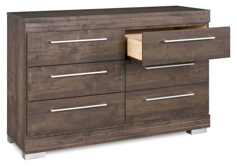Riley Bedroom 6-Drawer Dresser, 49\"W x 31\"H, Made in Canada - Grey
