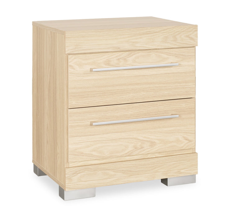 Riley Bedside 2-Drawer Nightstand, 21\"W x 24\"H, Made in Canada - Natural