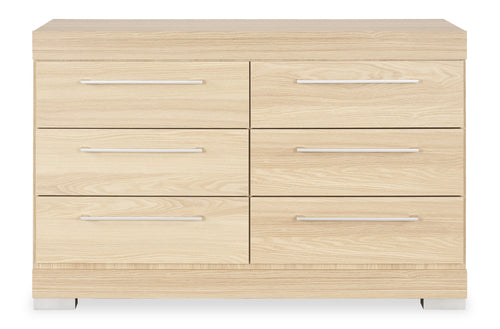 Riley Bedroom 6-Drawer Dresser, 49"W x 31"H, Made in Canada - Natural 