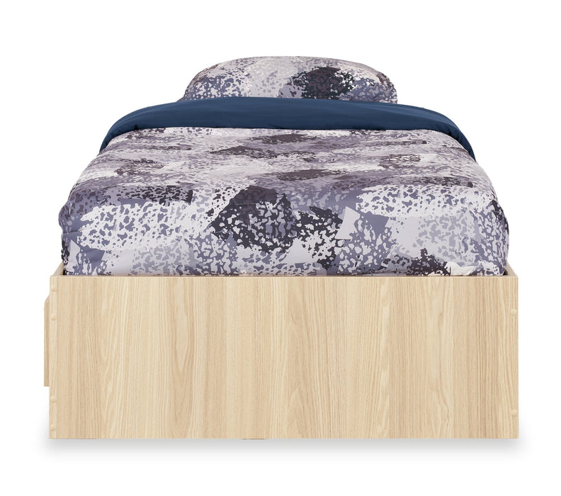 Riley Mates Bed with 3-Drawer Storage for Kids, Made in Canada, Natural - Twin Size