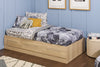 Riley Mates Bed with 3-Drawer Storage for Kids, Made in Canada, Natural - Twin Size | Lit matelot Riley avec 3 tiroirs de rangement pour enfants, fabriqué au Canada, naturel - format lit simple