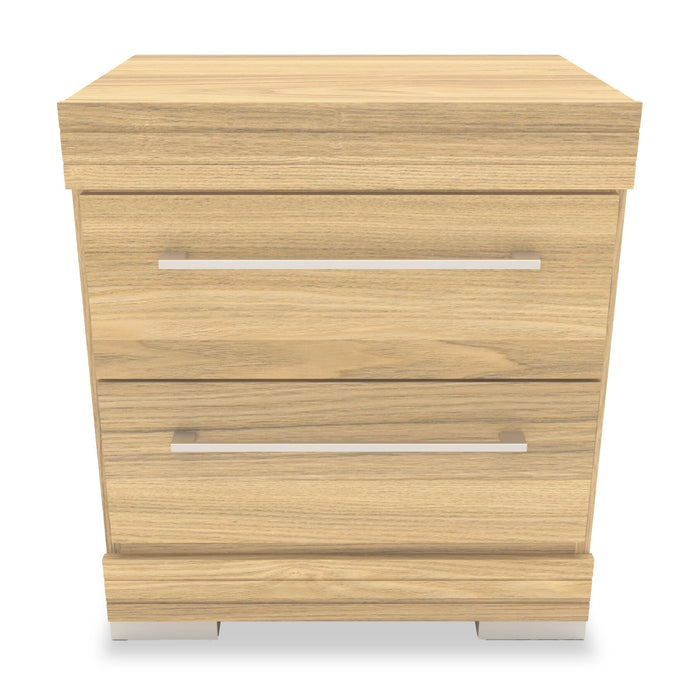 Riley 6pc Bedroom Set with Panel Bed, Dresser, Mirror & Nightstand, Made in Canada, Natural - Twin Size