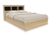 Riley Mates Bed 6pc Set with Bookcase Headboard, Dresser, Mirror & Nightstand, Natural - Full Size | Ensemble lit matelot Riley 6 pièces avec tête de lit bibliothèque, commode, miroir et table de nuit, naturel - format lit double