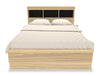 Riley Mates Bed 6pc Set with Bookcase Headboard, Dresser, Mirror & Nightstand, Natural - Full Size | Ensemble lit matelot Riley 6 pièces avec tête de lit bibliothèque, commode, miroir et table de nuit, naturel - format lit double