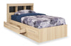 Riley Mates Bed with Bookcase Headboard Set for Kids, Made in Canada, Natural - Twin Size | Lit matelot Riley fabriqué au Canada avec ensemble de tête de lit bibliothèque pour enfants, naturel - format lit simple