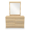 Riley Mates Bed 6pc Set with Bookcase Headboard, Dresser, Mirror & Nightstand, Natural - Twin Size | Ensemble lit matelot Riley 6 pièces avec tête de lit bibliothèque, commode, miroir et table de nuit, naturel - format lit simple
