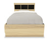 Riley Mates Bed 6pc Set with Bookcase Headboard, Dresser, Mirror & Nightstand, Natural - Twin Size | Ensemble lit matelot Riley 6 pièces avec tête de lit bibliothèque, commode, miroir et table de nuit, naturel - format lit simple