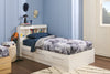 Riley Mates Bed with Bookcase Headboard Set for Kids, Made in Canada, White - Twin Size | Lit matelot Riley avec ensemble de tête de lit bibliothèque pour enfants, fabriqué au Canada, blanc - format lit simple