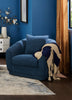 Rio 34.5" Chenille Fabric Swivel Accent Chair - Blue | Fauteuil d’appoint pivotant Rio de 34,5 po en tissu de chenille - bleu