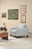 River 40.1" Linen-Look Fabric Chair with Wood Base and Legs - Grey | Fauteuil River de 40,1 po en tissu d’apparence lin avec base et pattes en bois - gris