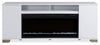 Robin 70" Modern Electric Fireplace TV Stand with Storage and Cable Management for TVs up to 80"- White|Meuble pour téléviseur moderne Robin de 70 po avec foyer électrique, rangement et système de gestion des câbles pour téléviseurs jusqu’à 80 po - blanc