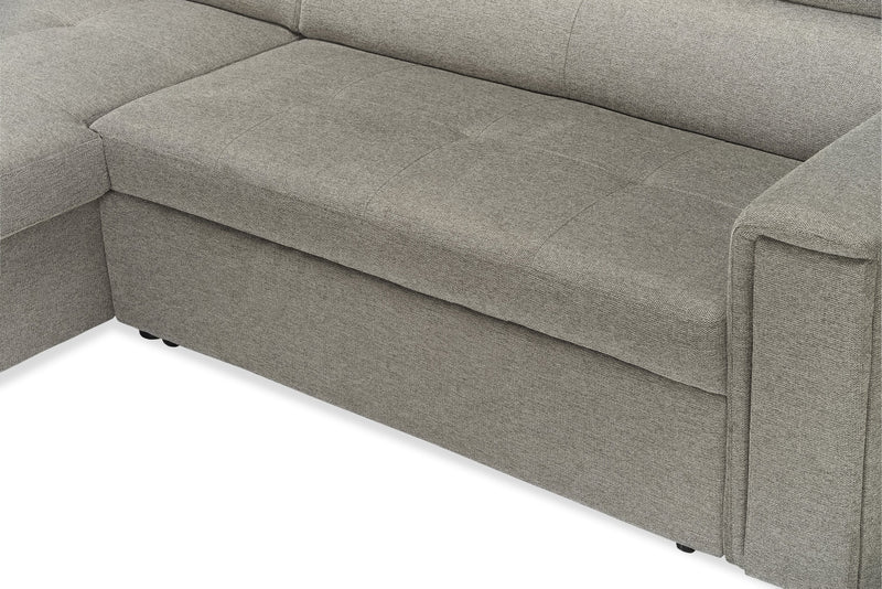 Savvy 2-Piece Linen-Look Fabric Left-Hand Sectional - Grey