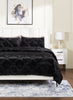 Serene 3-Piece Full/Queen Comforter Set - Black | Ensemble d’édredon Serene 3 pièces pour lit double ou grand lit - noir