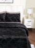 Serene 3-Piece Full/Queen Comforter Set - Black | Ensemble d’édredon Serene 3 pièces pour lit double ou grand lit - noir