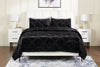 Serene 3-Piece Full/Queen Comforter Set - Black | Ensemble d’édredon Serene 3 pièces pour lit double ou grand lit - noir