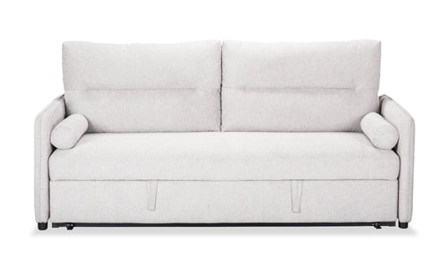 Shadow 82.5" Linen-Look Fabric Sleeper Sofa with Storage and Two Armrest Pillows - Grey 