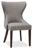 Shea Wing-Back Dining Chair with Linen-Look Fabric, Wood - Grey | Chaise de salle à manger Shea à oreilles en tissu d’apparence lin et en bois - grise