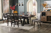 Shea Wing-Back Dining Chair with Linen-Look Fabric, Wood - Grey | Chaise de salle à manger Shea à oreilles en tissu d’apparence lin et en bois - grise