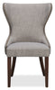 Shea Wing-Back Dining Chair with Linen-Look Fabric, Wood - Grey | Chaise de salle à manger Shea à oreilles en tissu d’apparence lin et en bois - grise
