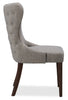 Shea Wing-Back Dining Chair with Linen-Look Fabric, Wood - Grey | Chaise de salle à manger Shea à oreilles en tissu d’apparence lin et en bois - grise