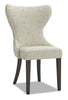 Shea Wing-Back Dining Chair with Linen-Look Fabric, Wood - Ivory | Chaise de salle à manger Shea à oreilles en tissu d’apparence lin et en bois - ivoire