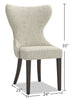 Shea Wing-Back Dining Chair with Linen-Look Fabric, Wood - Ivory | Chaise de salle à manger Shea à oreilles en tissu d’apparence lin et en bois - ivoire