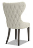 Shea Wing-Back Dining Chair with Linen-Look Fabric, Wood - Ivory | Chaise de salle à manger Shea à oreilles en tissu d’apparence lin et en bois - ivoire