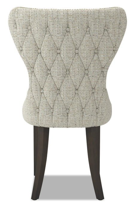 Shea Wing-Back Dining Chair with Linen-Look Fabric, Wood - Ivory