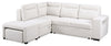 Coast 3-Piece Left-Facing Ivory White Fabric Sleeper Sectional with Storage Chaise and Storage Armrest | Sofa-lit sectionnel de gauche Coast 3 pièces en tissu blanc ivoire avec fauteuil long de rangement et accoudoir de rangement