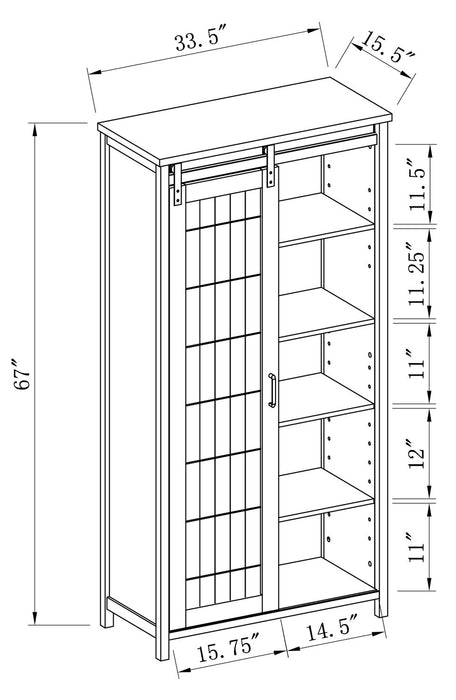 Sienna 33.5\" Accent Storage Cabinet with Sliding Door - Dark Oak