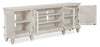 Baron 82” Rustic Pine TV Stand with Storage and Cable Management for TVs up to 90” - Alabaster | Meuble pour téléviseur rustique Baron de 82 po en pin avec rangement et système de gestion des