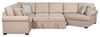 Scott Living Haven 3-Piece Right-Facing Chenille Fabric Cuddler Sleeper Sectional - Taupe | Sofa-lit sectionnel enveloppant de droite Haven de Scott Living 3 pièces en tissu de chenille - taupe