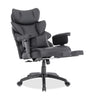 Tommy 28.7" Faux Leather Adjustable Office Chair with Footrest and Adjustable Arms – Black  | Chaise de bureau réglable Tommy de 28.7 po en similicuir avec repose-pieds et accoudoirs réglables - noire
