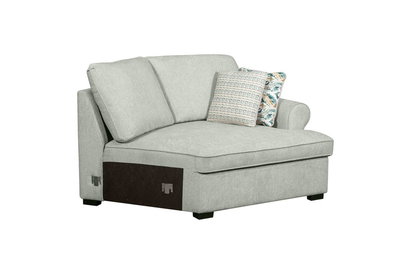 Scott Living Haven 2-Piece Right-Facing Chenille Fabric Cuddler Sectional - Seafoam Blue