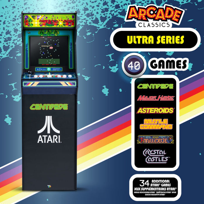 Basic Fun Arcade Classics Atari, Centipede, Asteroids Ultra Series 40 Game Arcade Cabinet
