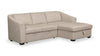 Envy 2-Piece Right-Facing Chenille Fabric Sleeper Sectional with Storage Chaise - Almond Beige | Sofa-lit sectionnel de droite Envy 2 pièces en tissu de chenille avec fauteuil long de rangement - beige amande