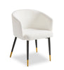 Gem 5pc Dining Set with Table & 4 Chairs, Glass Top & Metal Base, 55"W Round - Gold & White | Ensemble de salle à manger Gem 5 pièces avec table ronde de 55 po (L), dessus en verre, base en métal et 4 chaises - doré et blanc