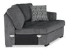 Made in Canada Legend 2-Piece Right-Facing Chenille Fabric Cuddler Sleeper Sectional - Pepper Grey | Sofa-lit sectionnel enveloppant de droite Legend 2 pièces fabriqué au Canada en tissu de chenille - gris poivre