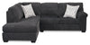 Made in Canada Morgan 2-Piece Left-Facing Chenille Fabric Sectional with Accent Pillows - Grey | Sofa sectionnel de gauche Morgan 2 pièces fabriqué au Canada en tissu de chenille avec coussins décoratifs - gris